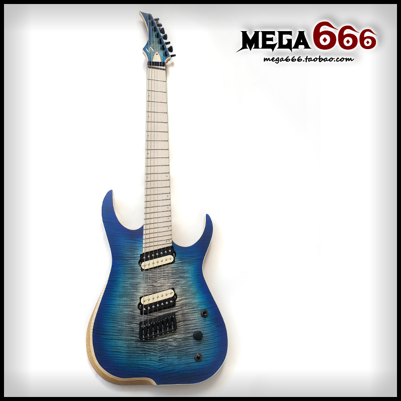 (mega666) Polish artisanal Skervesen Raptor 7 FF fan 7 string electric guitar
