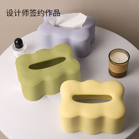 Nordic light luxury tissue box paper drawer design sense decoration creative living room dining table tea table storage ceramic drawer box