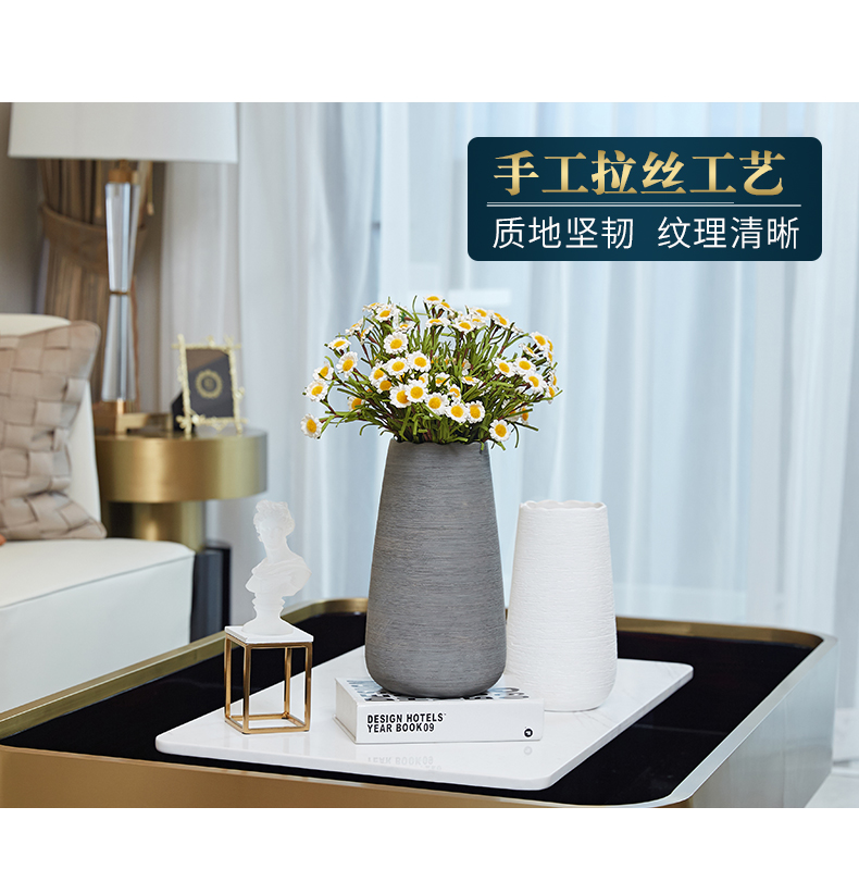 I and contracted ceramic vase furnishing articles sitting room creative flower arranging dried flower Nordic small pure and fresh household table decorations