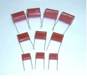 CBB capacitive 400V105 1uf straight insertion of positive metal film capacitor red film capacitor