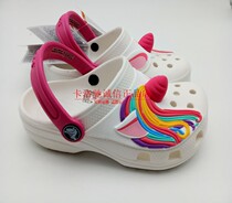 Childrens beach hole shoes fun college flashing lights unicorn boys and girls light and breathable sandals and slippers 204983