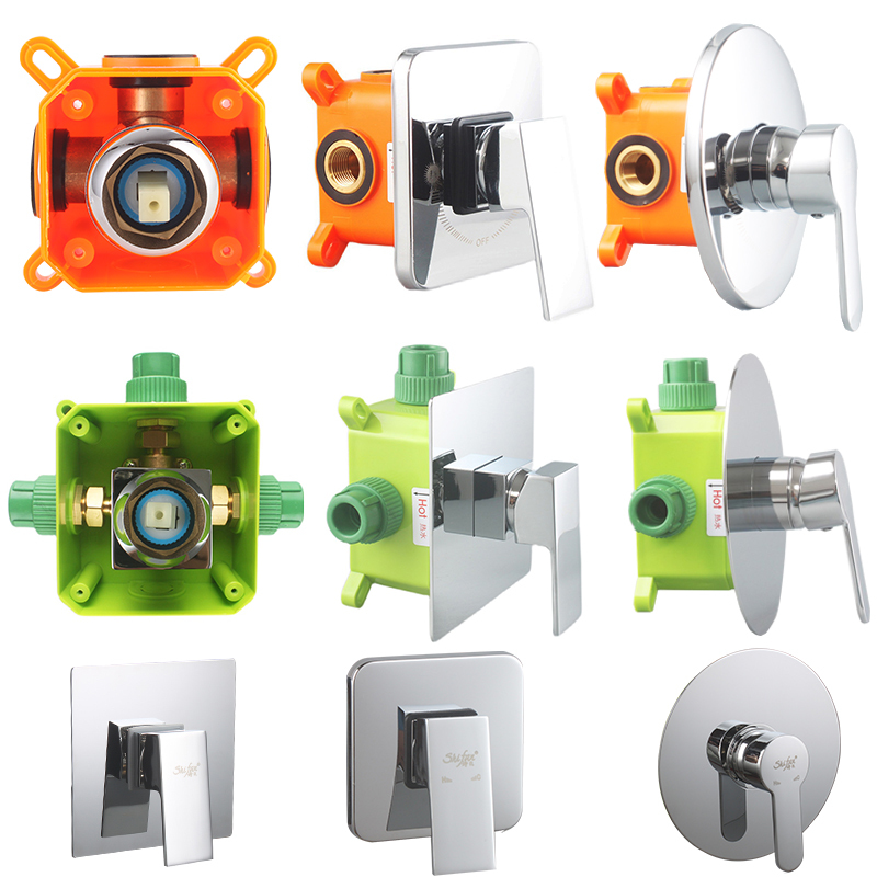 All-Copper Shower Valve Concealed Installation Box for Hot and Cold Shower, In-Wall Hidden Shower Mixing Valve