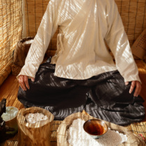 Sui Song) Original Song-made mens Hanfu) Pure cotton meditation Taiji life) Natural cotton and linen) Small sleeves and big hakama