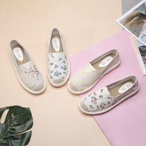 Taiyuan old Beijing cloth shoes women spring and autumn season flagship store official soft bottom fisherman shoes breathable a pedal flat bottom