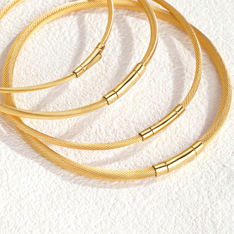 Leins 18K Gold German Craftsmanship Gold Wire Bracelet Silky Memory Rebound Neck Ring High-End Woven Bracelet