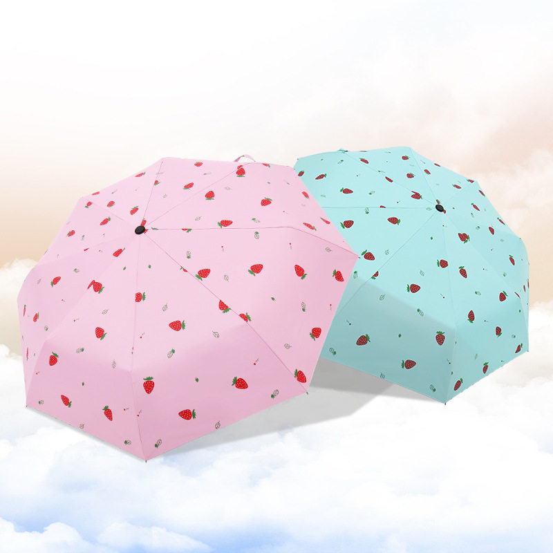 Umbrella automatic anti-UV male and female cartoon students large rain and shine dual-use vinyl anti-wind manual sunshade