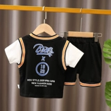 Летний комплект для мальчиков, летняя спортивная летняя одежда, 4 лет, короткий рукав