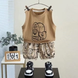 Летняя одежда, тонкий комплект, детская летняя майка без рукавов, шорты, детская одежда