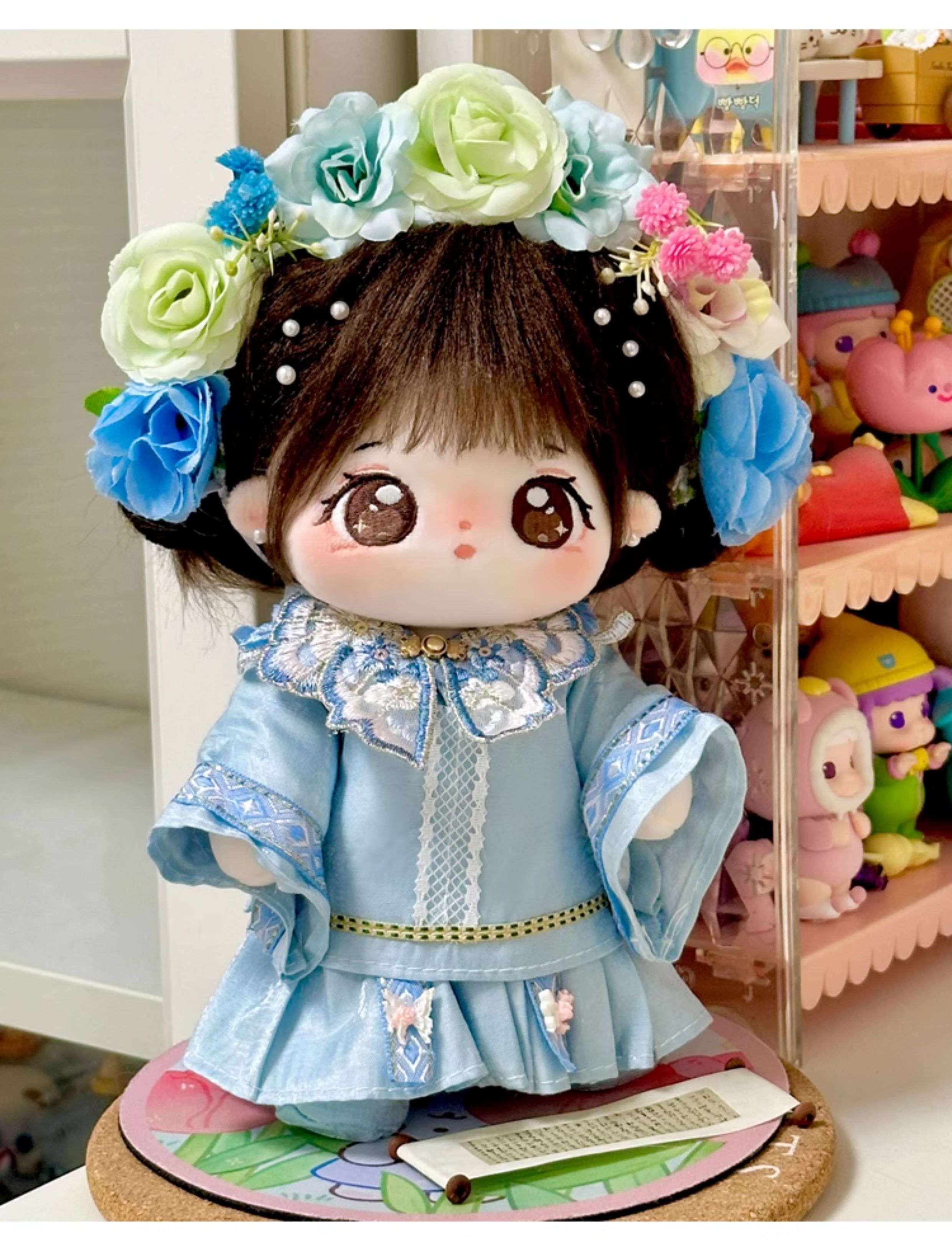 巧芙棉花娃娃正版女20cm公仔玩偶簪花汉服娃衣可换装古风衣服套装