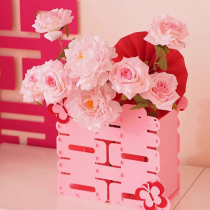 Pink engagement arrangement small ornaments desktop decoration wedding room happy words living room table wedding supplies collection