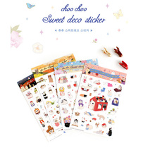 Korean creative transparent PVC sticker set little red hat Jetoy cute cat control diary photo album decoration