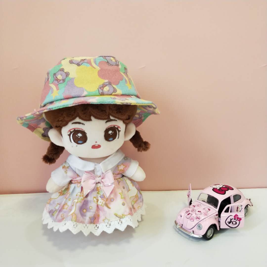 Spot 20cm doll clothes rainbow bear hat rainbow horse skirt Q version baby skirt girl replacement