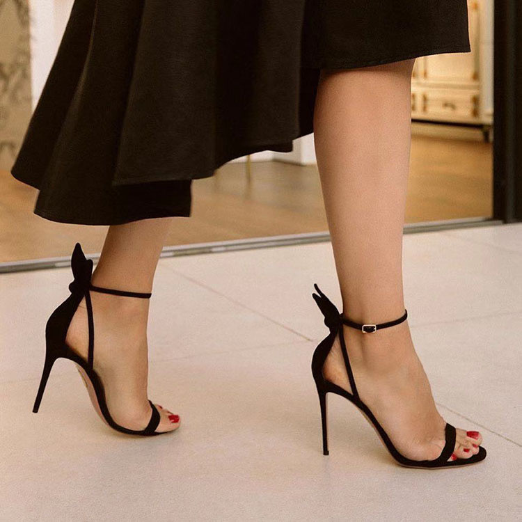 Rabbit Ear Ankle Strap Sandals for Women, Stiletto Heels, 2020 Summer New Style, Sexy Bow, Versatile High Heels, Fairy Style