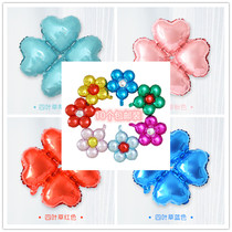 Four-leaf aluminum film balloon sun flower kindergarten teaches May one scene layout shop activities decoration