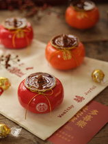 Wedding Creative Retro Chinese Style Ceramic Persimmon Boxes Wedding 2021 New small crowdfree Folding Nets Red Wedding