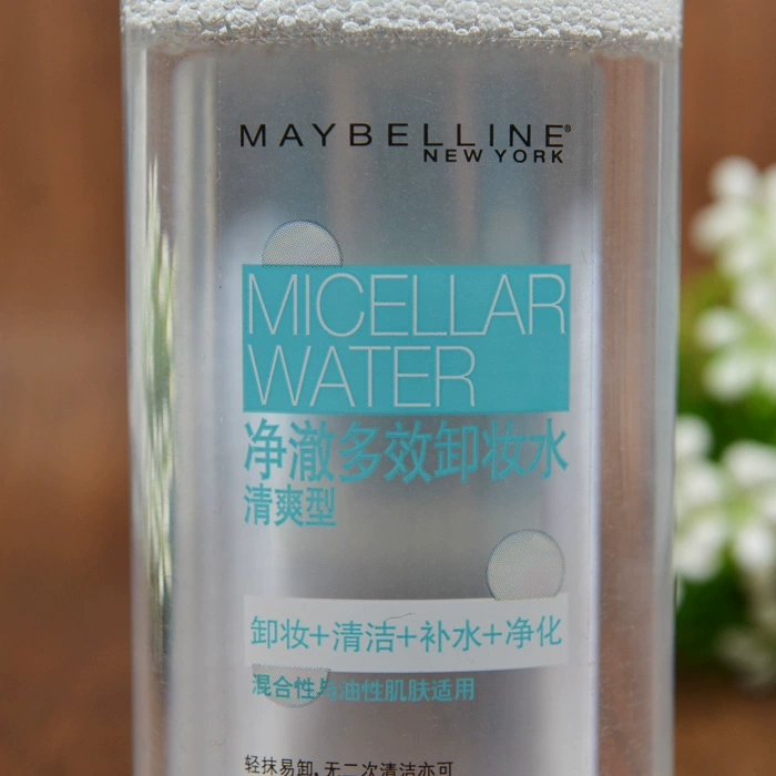 Nước tẩy trang Maybelline Cleansing Multi-Action Cleansing 95ml Làm mới khuôn mặt màu xanh lá môi Trang điểm mắt kem tẩy trắng da mặt