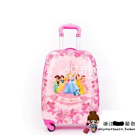 ງາມກາຕູນ Princess girl luggage children's trolley suitcase 18-inch universal wheel suitcase