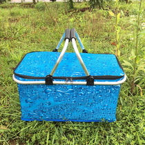 Strengthen the insulation supermarket folding storage shopping basket fast food basket basket outdoor picnic basket to send hot water bag