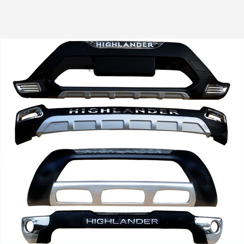 Suitable for 09-20 Toyota Highlander Front and Rear Bumpers, Highlander Electroplated Front and Rear Bumper with Lights Modification