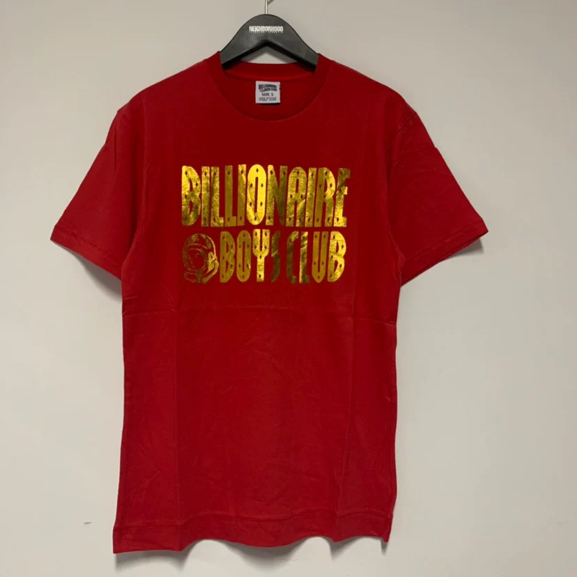 Специальное предложение полоса прилив бренд BBC Billsions of Young Club Hot Gold Poly Printing короткими рукавами футболка