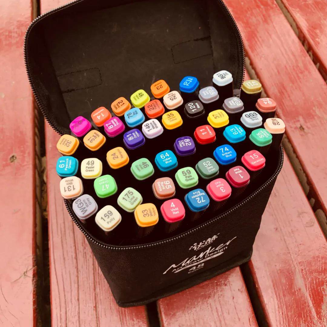 Out of the old beauty 48 colors a pack full of cost-effective pen tip is very good water quality double-headed microphone pen