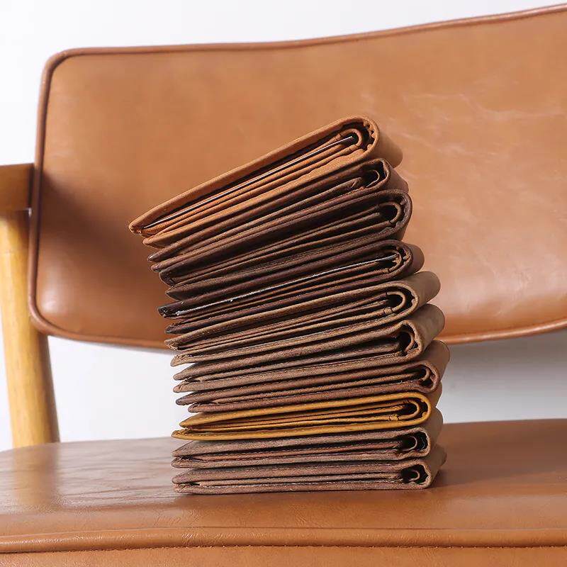 Foreign trade inventory stock Crazy horse leather top layer cowhide men's genuine leather retro wallet short wallet