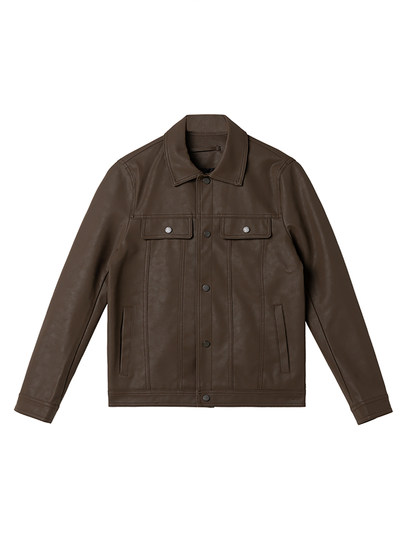 TWENTY FIVE spring and autumn light mature style lapel pu leather jacket men's Korean style trendy casual leather jacket