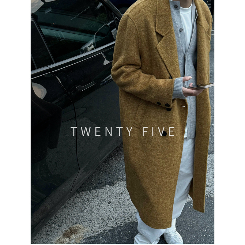 「Oversize·Outdoor Series」Retro Silhouette with Right-Angle Shoulders, Long Classy Alpaca-Blend Woolen Coat 「Oversize·Outdoor Series」Retro Silhouette with Right-Angle Shoulders, Long Classy Alpaca-Blend Woolen Coat