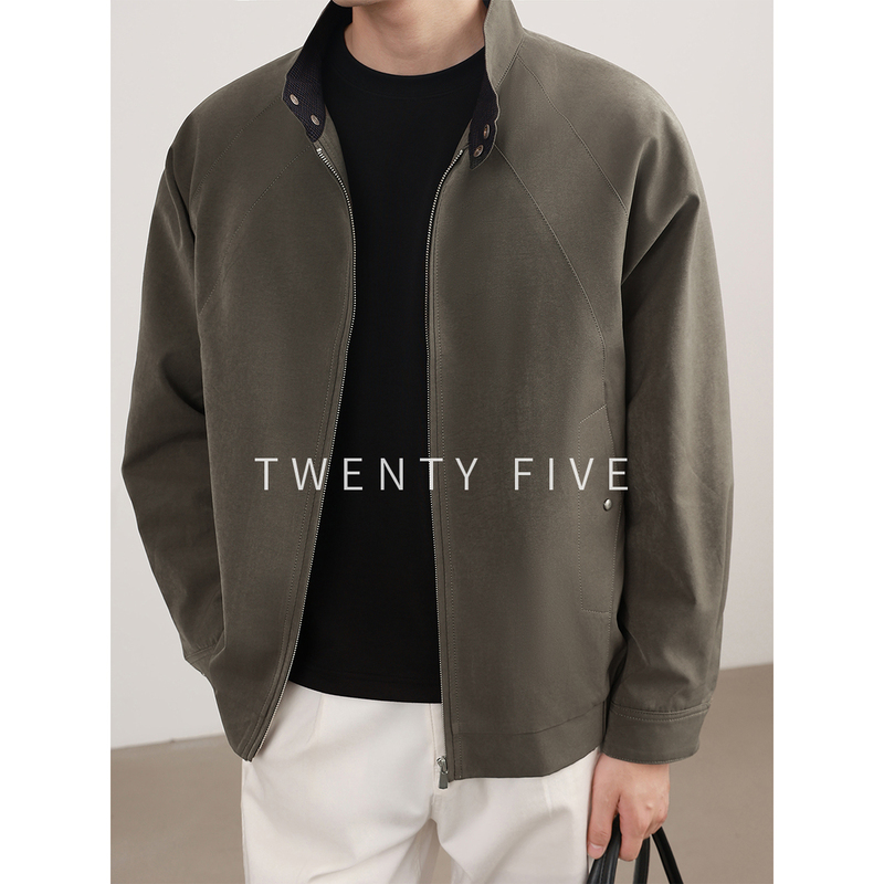 Twenty Five｜Stand Collar Harrington High-End Jacket Men's Loose Casual Commuter Coat Top Autumn