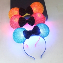 Glowing Golden Silk Mickey Headband Flash Christmas Minnie Hair Hoop Concert Props Hot Selling Glowing Toys