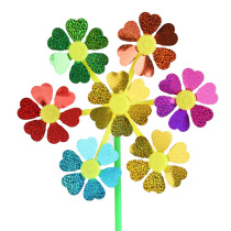 Sequin windmill color traditional square outdoor stall childrens toy windmill diy hand push Seven-wheel Windmill