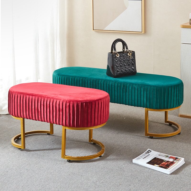 Bedroom bed end stool bedside small sofa light luxury bed couch bedside stool modern minimalist bed end couch bedside bench sit collapse