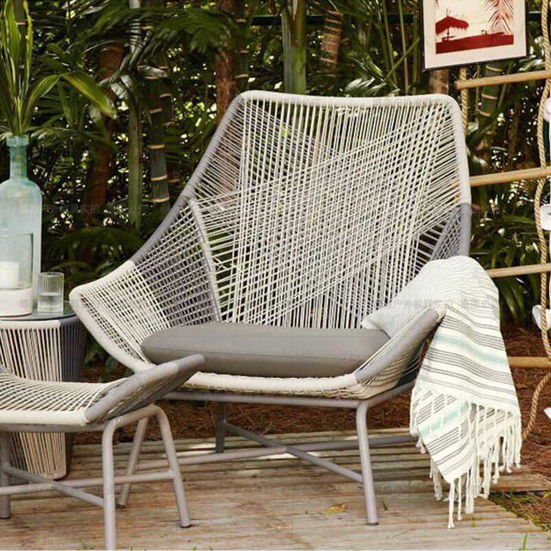 Balcony small table and chair rattan open-air greenhouse courtyard outdoor table and chair leisure tea table and chair sofa rattan chair three-piece set