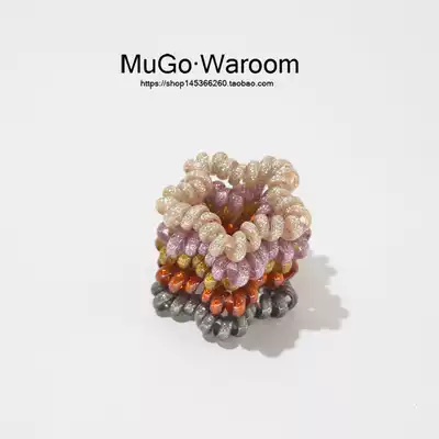 A group of 5~Imported Korean five-pointed star shiny hair ring tied ponytail rubber band does not hurt the hair rope