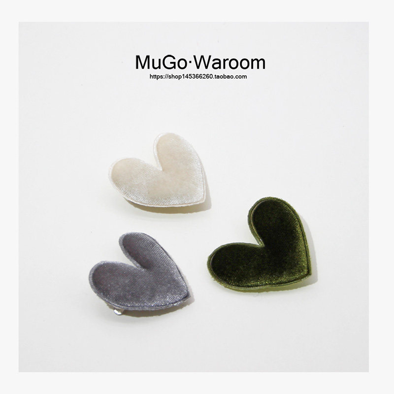 MuGo Korea imports velvet loving hairpin temperament wind girl girl's side of Liu Haifa Clamp