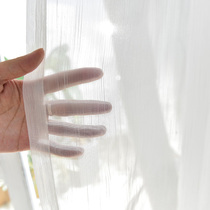 Nordic ins simple modern light white gauze curtain finished gauze window screen living room bay window bedroom floor-to-ceiling windows