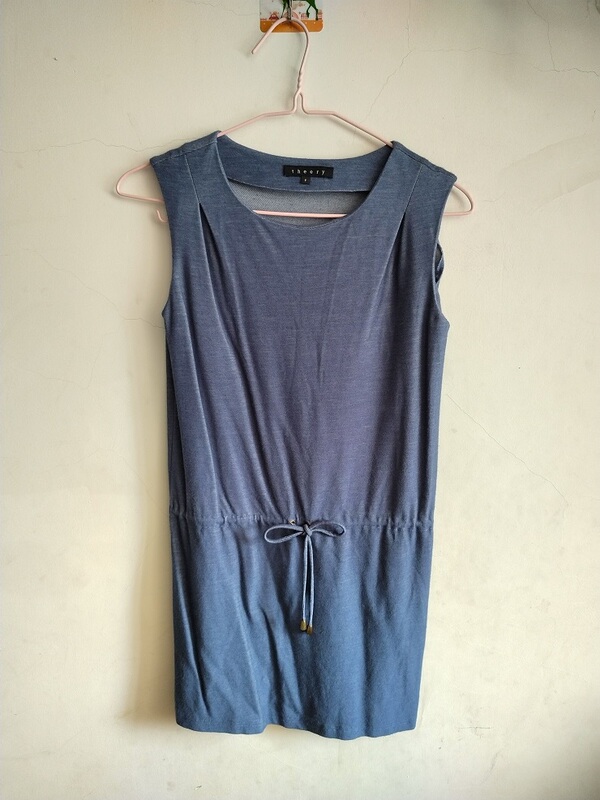 Blue Casual Sleeveless Dress F Blue Casual Sleeveless Dress F