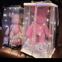 Violent Bear Color Doll Gift Package with Christmas Flowers Gift Box Large Creative Birthday Gift Box