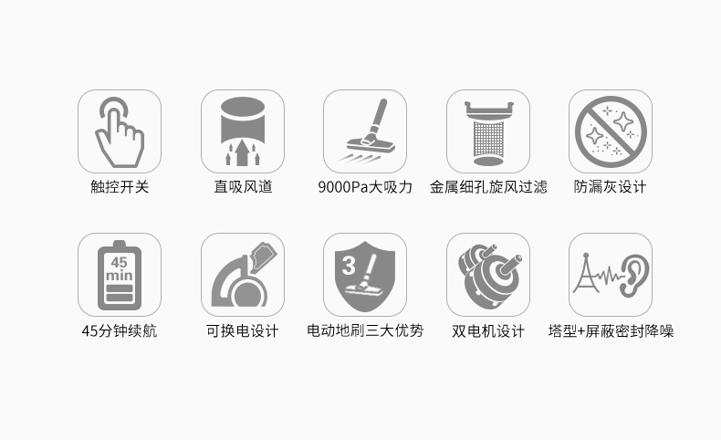 Đức không dây sạc máy hút bụi nhà quạt im lặng ngoài xe cầm tay lớn hút nhỏ hút lông thú cưng - Máy hút bụi robot hút bụi lau nhà xiaomi vacuum mop skv4093gl