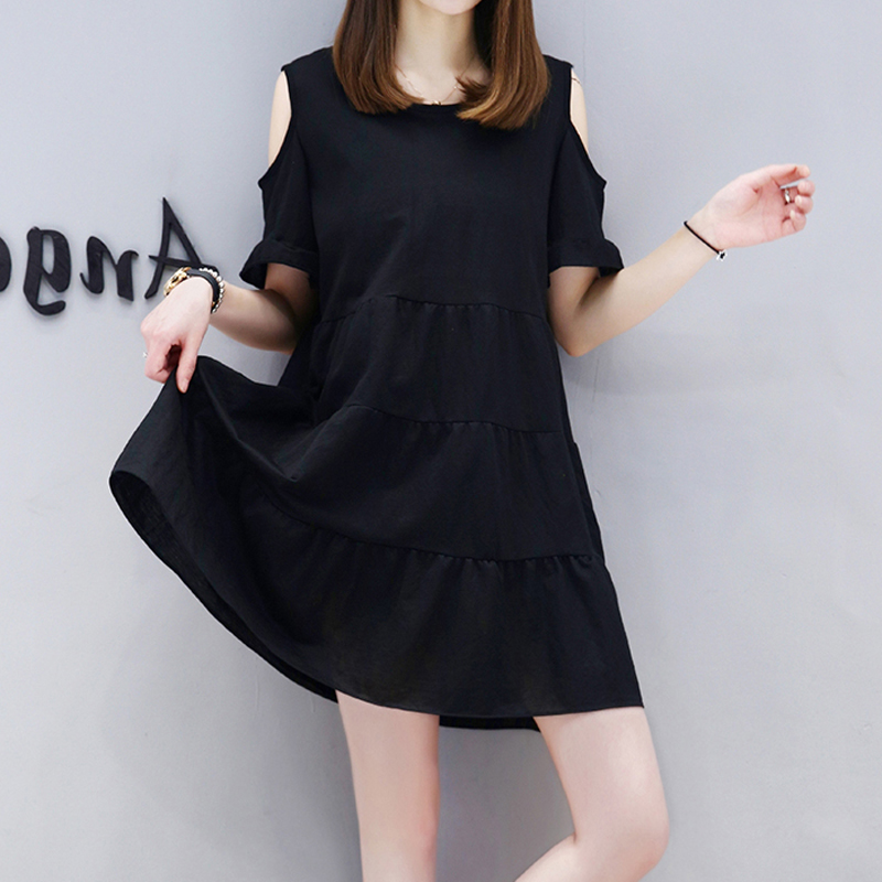Mùa hè Hàn Quốc đồ ngủ phụ nữ vô nghĩa vai lỏng kích thước lớn váy ngắn tay búp bê váy cotton dịch vụ đêm đầm cotton