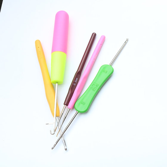 크로 셰 뜨개 세트 DIY 핸드 뜨개질 도구 스웨터 이중 헤드 작은 크로 셰 뜨개질 홈 메이커 스웨터 바늘 크로 셰 뜨개질 신발 바늘