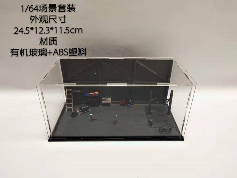 1 64 scene model garage maintenance tool lift lift lift maintenance station oil bucket injection engine