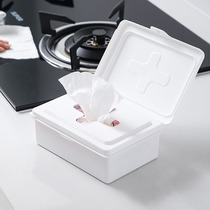 Japan imports inomata with cover cross containing box wet paper towels desktop Small face mask to contain the soft tissue paper