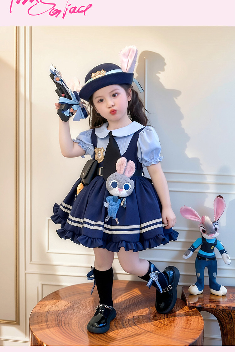 女童兔子警官朱迪夏装儿童2026新款女孩夏季cos洛丽塔公主连衣裙 — 17