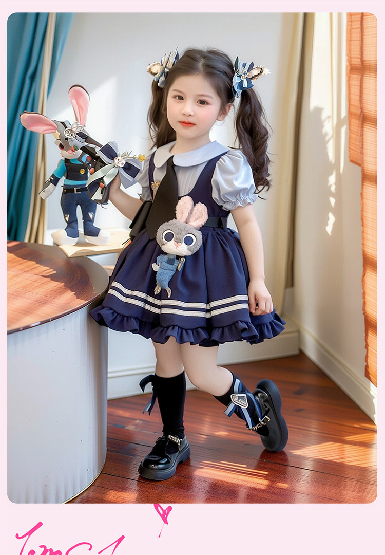 女童兔子警官朱迪夏装儿童2026新款女孩夏季cos洛丽塔公主连衣裙 — 16