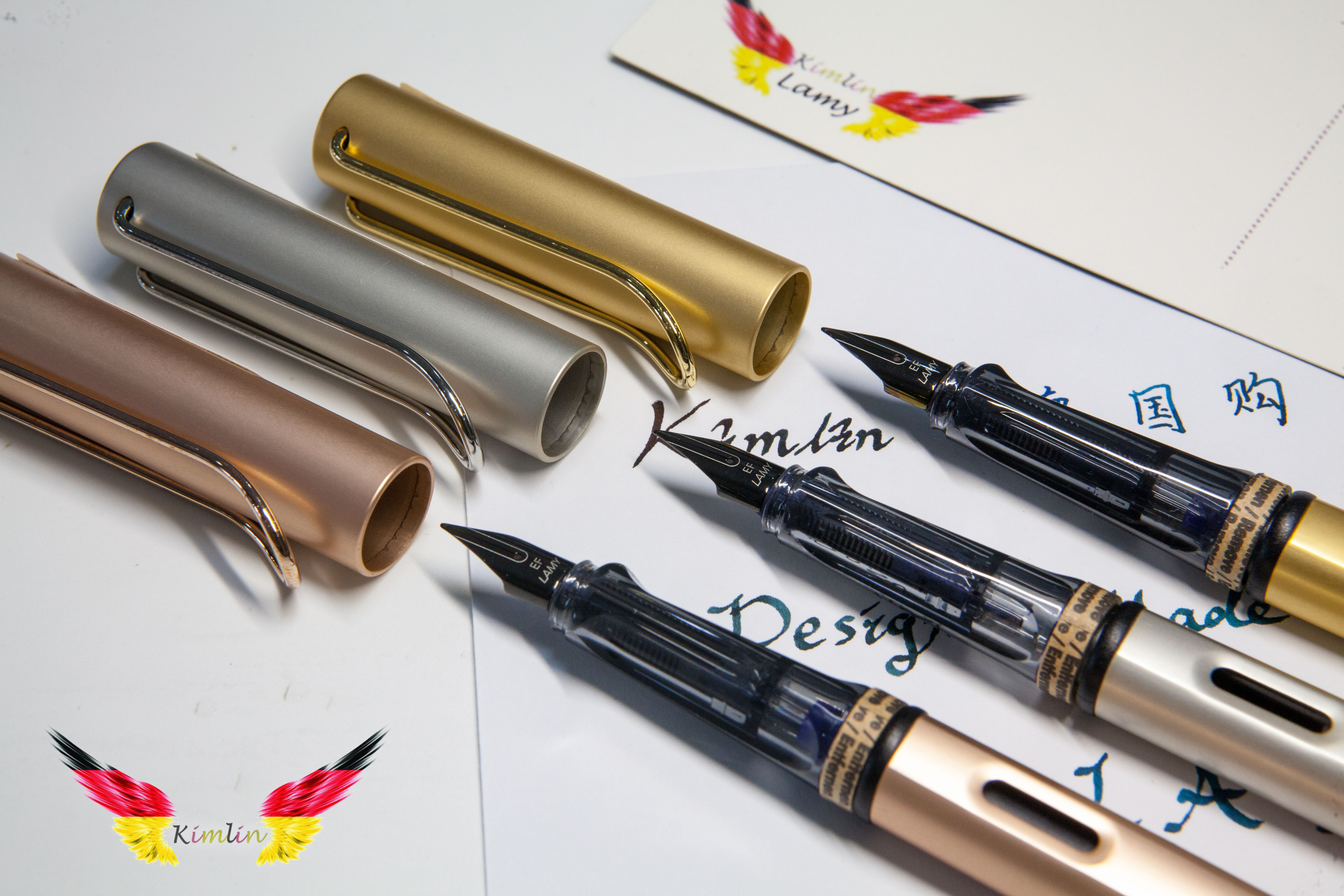 Kimlin German LAMY Lingmei fountain pen 50th anniversary LX series light luxury fountain pen rose gold nebula chestnut gift box