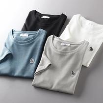 Foreign trade tail orders buy is to earn combed cotton small horse embroidered summer mens round collar short sleeve T