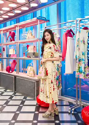 Top floor Li Zhiya IU the same sailing boat print thin chiffon small fresh French dress 2021 new sweet