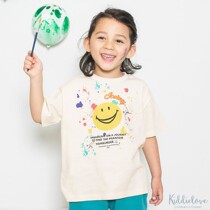 Kiddielove Japan Childrens Clothing B Cotton Burger Smiley Loose Casual Short Sleeve T-Shirt