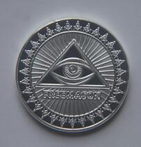 Medal silver-plated American Masonic coins about 40mm collection in diameter